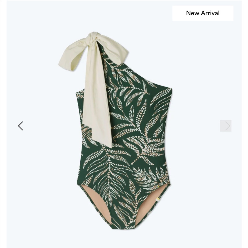 Summersalt NWT One-Piece, The Long Torso Bow-Shoulder Ruched Sidestroke Swimsuit